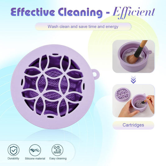 Medivita Faltbare Silikon-Pinselreinigungsmatte mit Organizer zur effektiven Reinigung von Make-up-Pinseln.
