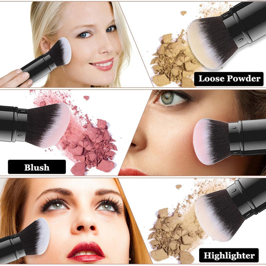 Medivita Retractable Make-up Pinsel application for loose powder, blush, and highlighter with soft bristles.