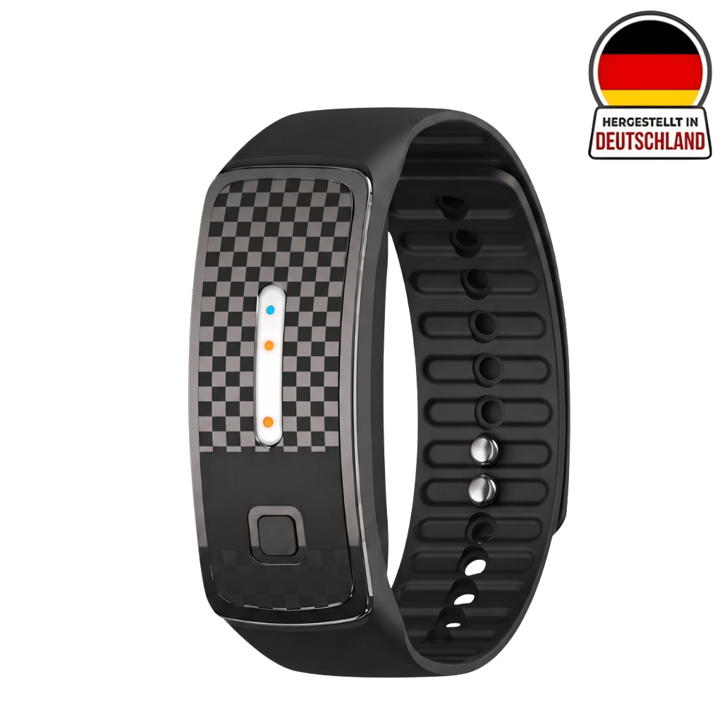 Öko-Schutz-Armband in modernem Design, ideal für Outdoor-Aktivitäten und aktiven Lebensstil, hergestellt in Deutschland.