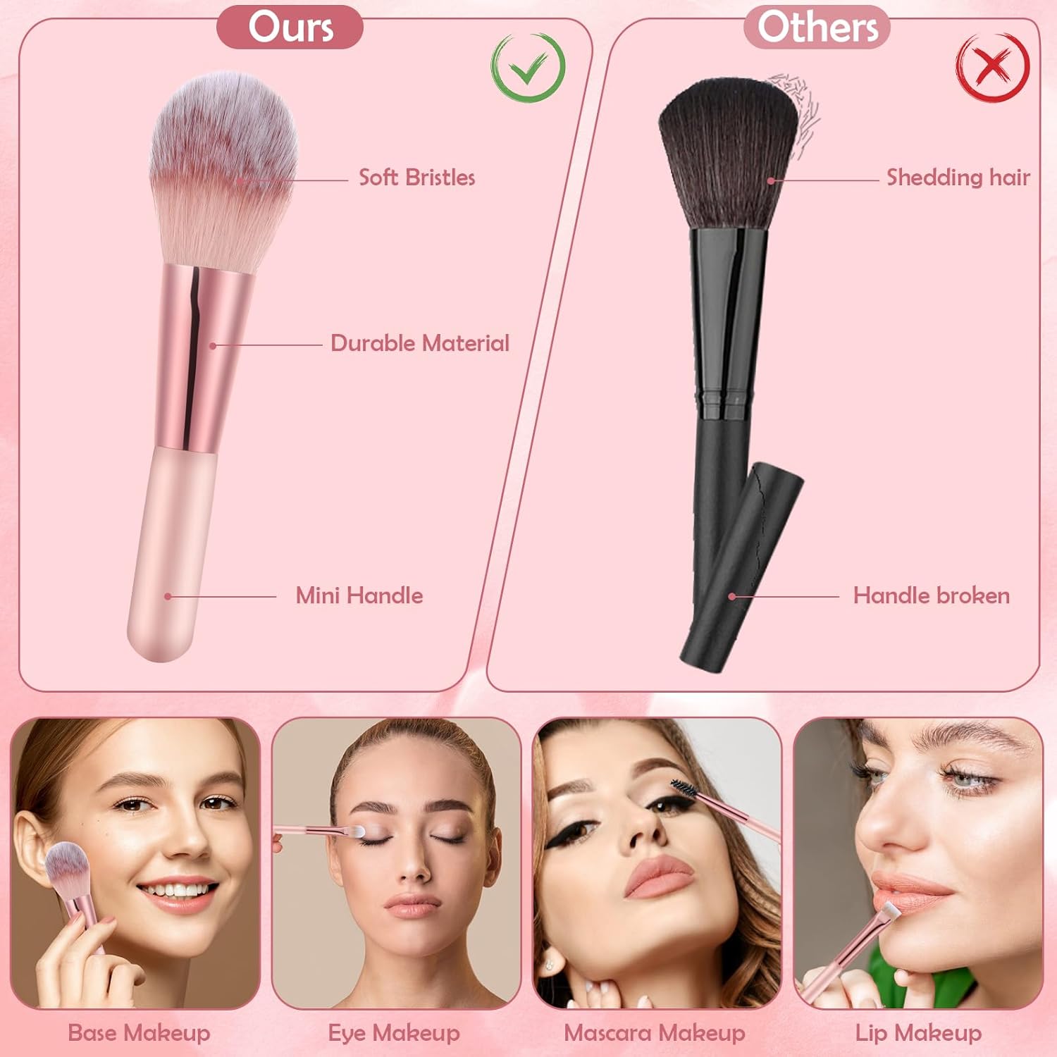 Medivita Professionelles Make-up-Pinsel- & Schwamm-Set Vergleich: weiche Borsten, langlebig, Mini-Griff.