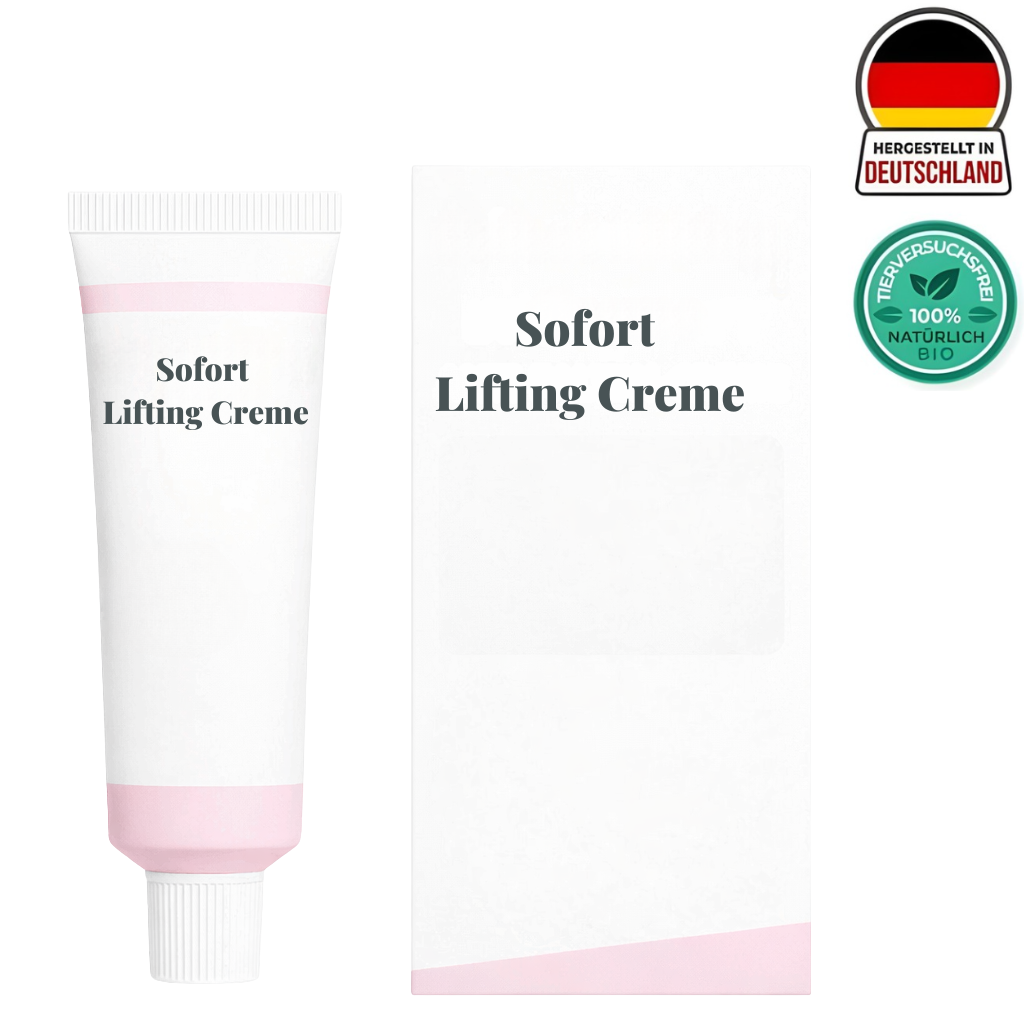 Sofort Lifting Creme packaging and tube, showcasing modern skincare for a fresh and smooth complexion.