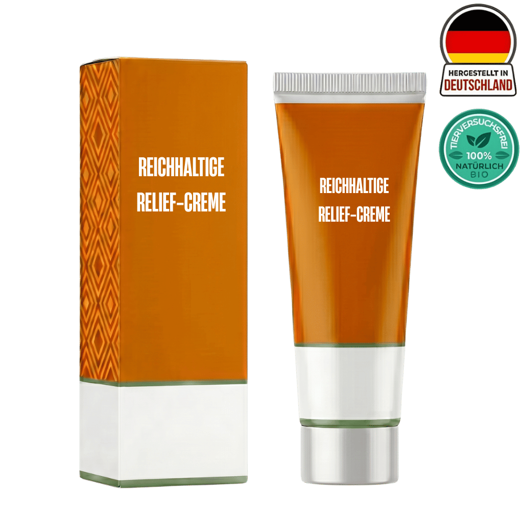 Reichhaltige Relief-Creme Tube und Verpackung, hochwirksame feuchtigkeitsspendende Creme für gesunde Haut.