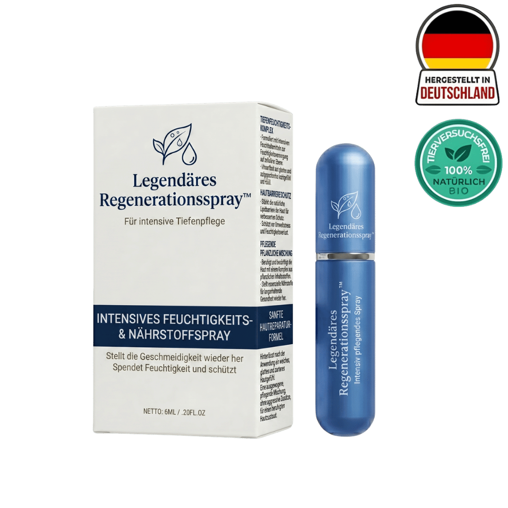 Legendäres Regenerationsspray in praktischer Verpackung für intensive Hautpflege.