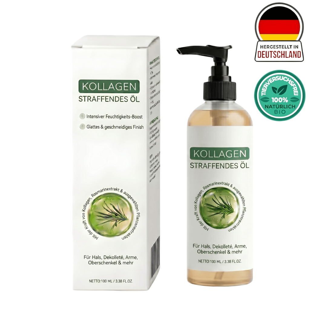 Ölförderung mit Kollagen: Straffendes Öl für glatte, straffe Haut und intensiven Feuchtigkeits-Booster.