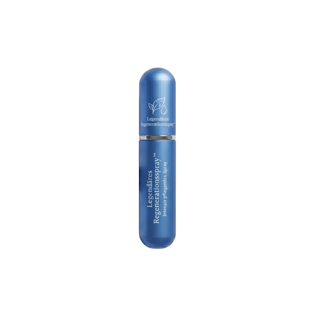 Legendäres Regenerationsspray in einem blauen Flacon für intensive Hautpflege und Auffrischung.