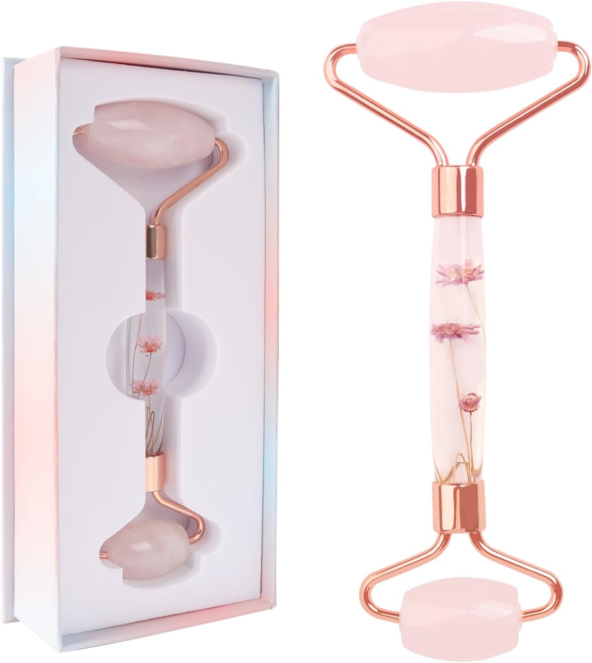 Medivita Gesichtsmassage-Roller aus Rosenquarz