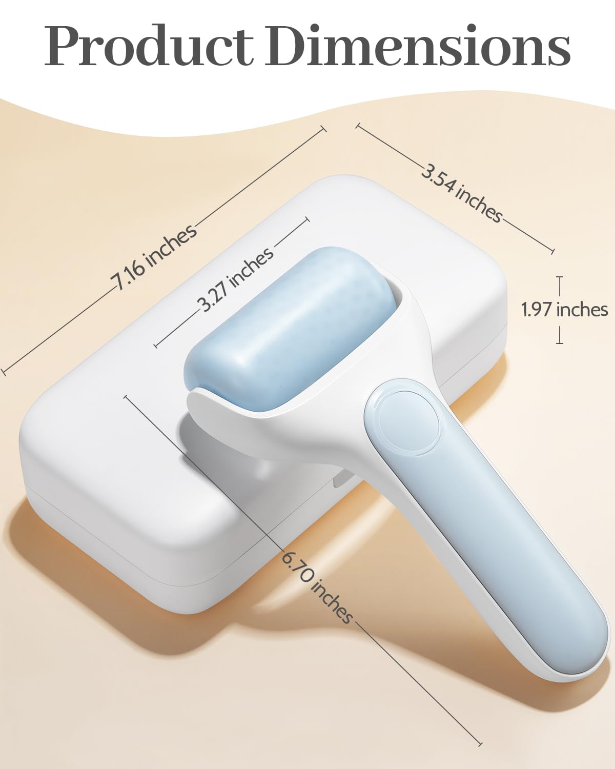 Produktabmessungen des Medivita Gua Sha Massage-Sets für Gesicht & Körper mit Roller und Box