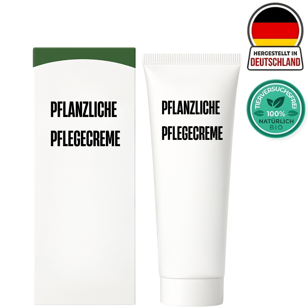 Pflanzliche Pflegecreme Tube and Box with Natural Certification, Made in Germany