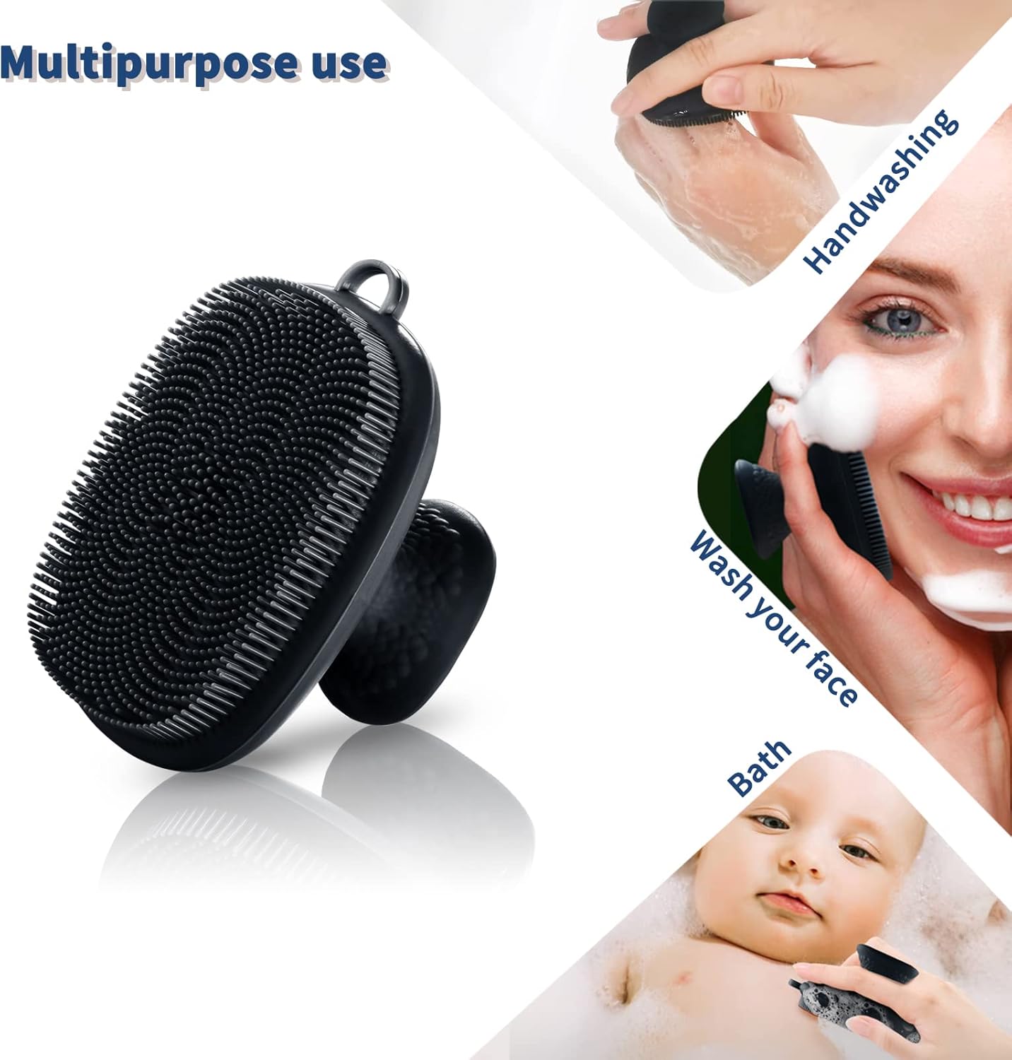 Medivita Silikon-Gesichtsschrubber zum sanften Waschen und Reinigen der Haut bei Handwäsche, Bad und Gesichtsreinigung.