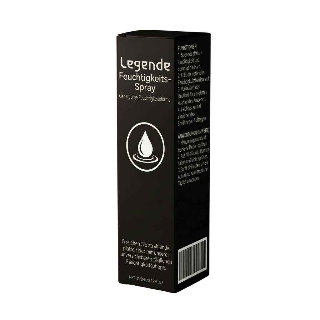 Legende Feuchtigkeitsspray, sanftes Hautpflegespray für hydratisierte Haut und tägliche Anwendung.