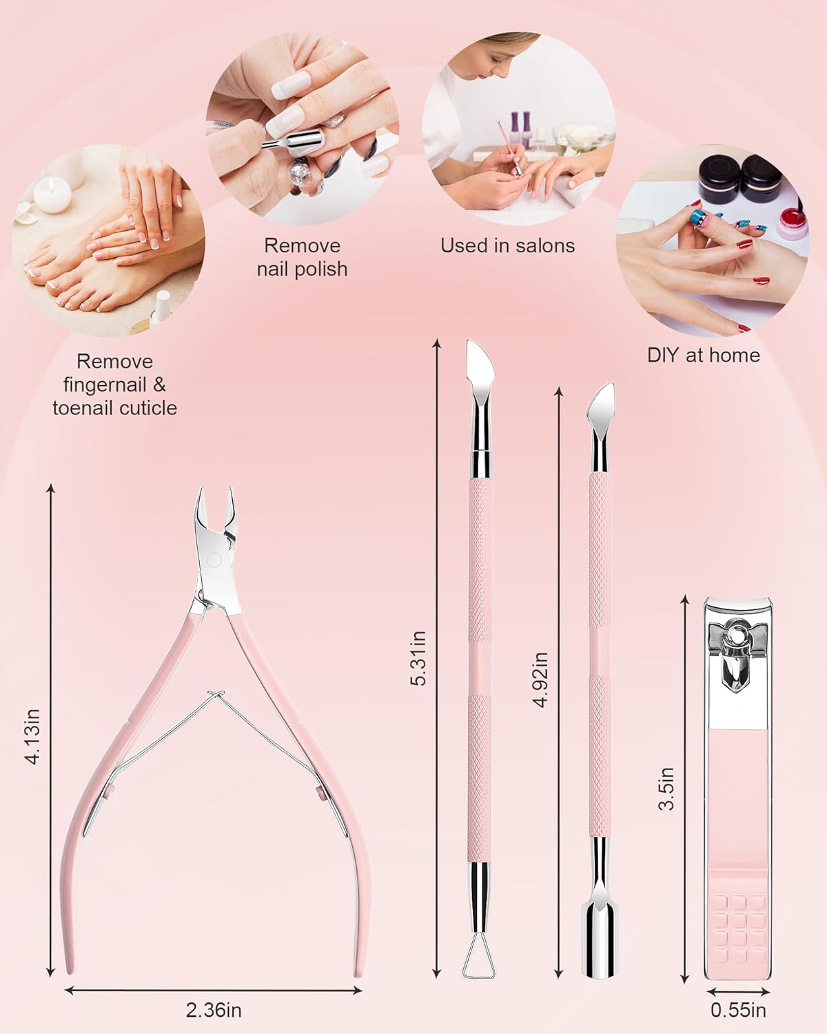 Medivita Nagelhaut-Set 3-teilig includes nail clippers, cuticle pushers, and is ideal for DIY or salon use.
