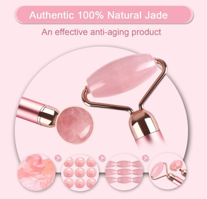 Medivita Natürlicher Jade-Gesichtsroller aus 100% Naturjade zur Hautpflege und Anti-Aging.