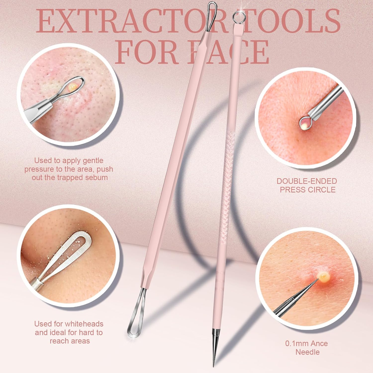 Medivita Mitesser-Entferner Set, professionelle Extractor-Tools zur sanften Entfernung von Mitessern und Pickeln.