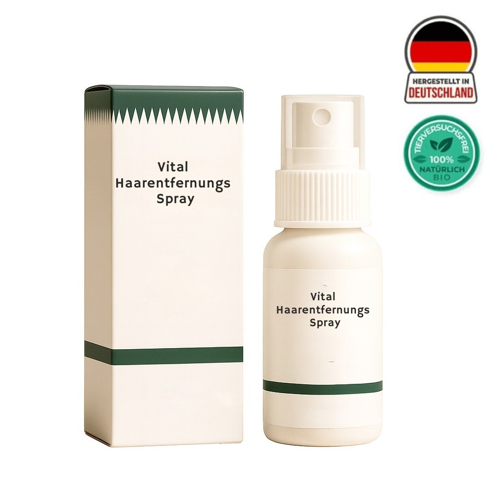 Vital Haarentfernungs Spray in einer eleganten Verpackung für glatte und gepflegte Haut.