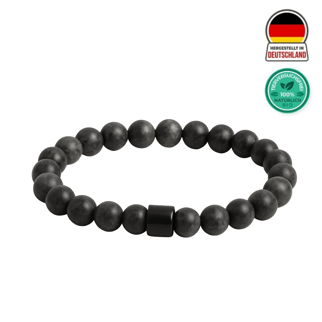 Unendliches Erfrischungsarmband in Schwarz, made in Germany, für eine harmonische Hautpflegeroutine.