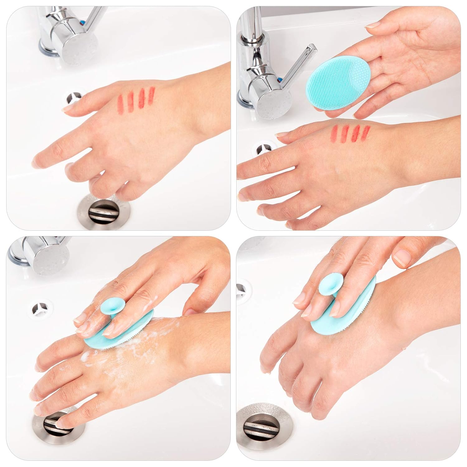 Medivita Ultraschall-Gesichtsspatel Anwendung mit sanfter Reinigung, Entfernung von Make-up und Hautpflege.