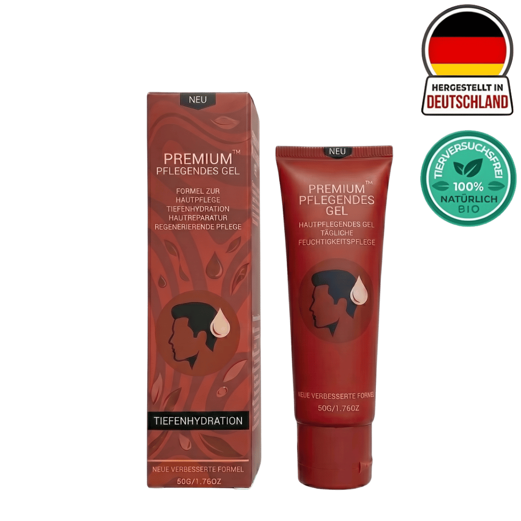Premium Pflegendes Gel in einer Tube mit Verpackung für feuchtigkeitsspendende Hautpflege.