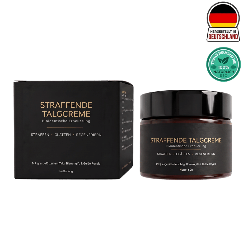 Hautpflegender Balsam Straffende Talgcreme mit regenerierenden Eigenschaften in stilvoller Verpackung.