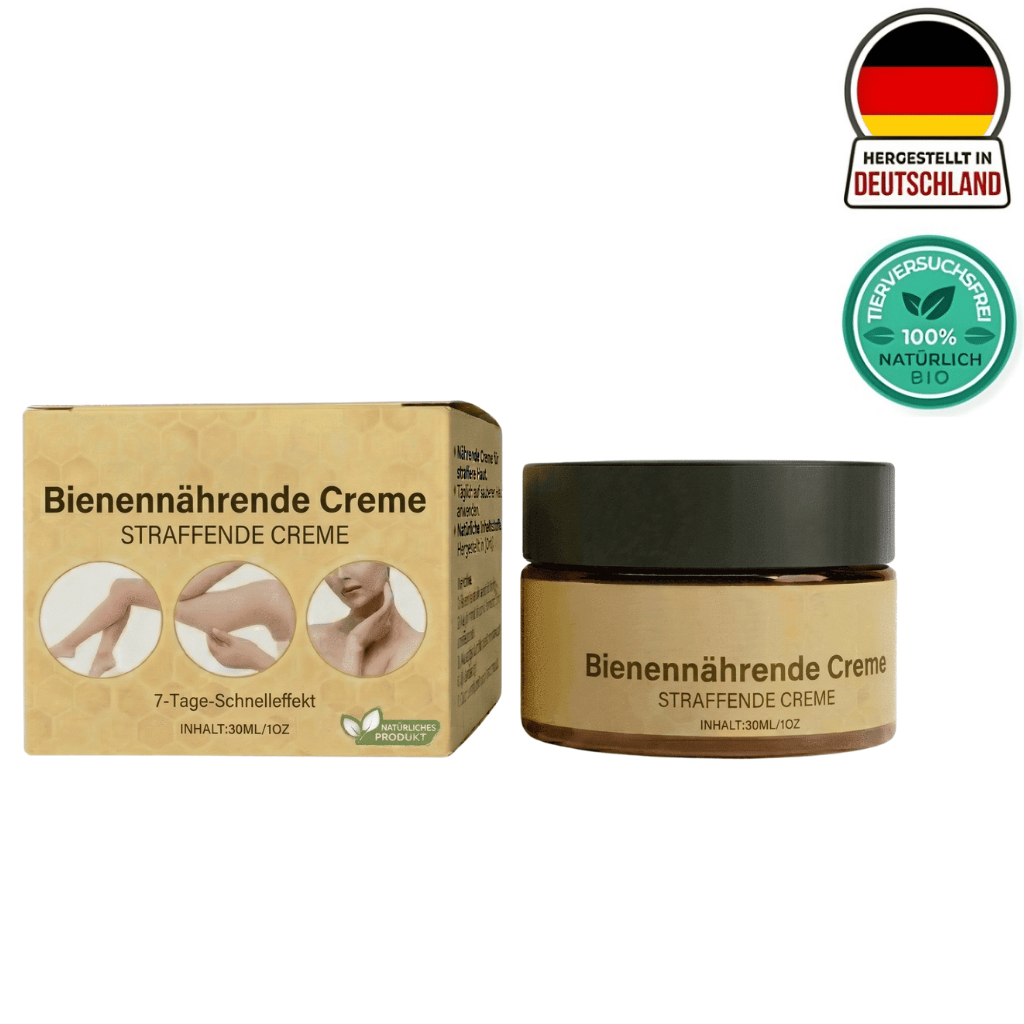 Premium Honig-Lifting-Creme in einer Verpackung mit Bienennährende Creme für straffende Hautpflege.