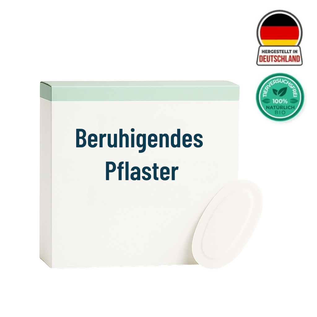 Beruhigendes Pflaster Verpackung mit Bio-Siegel und Made in Germany
