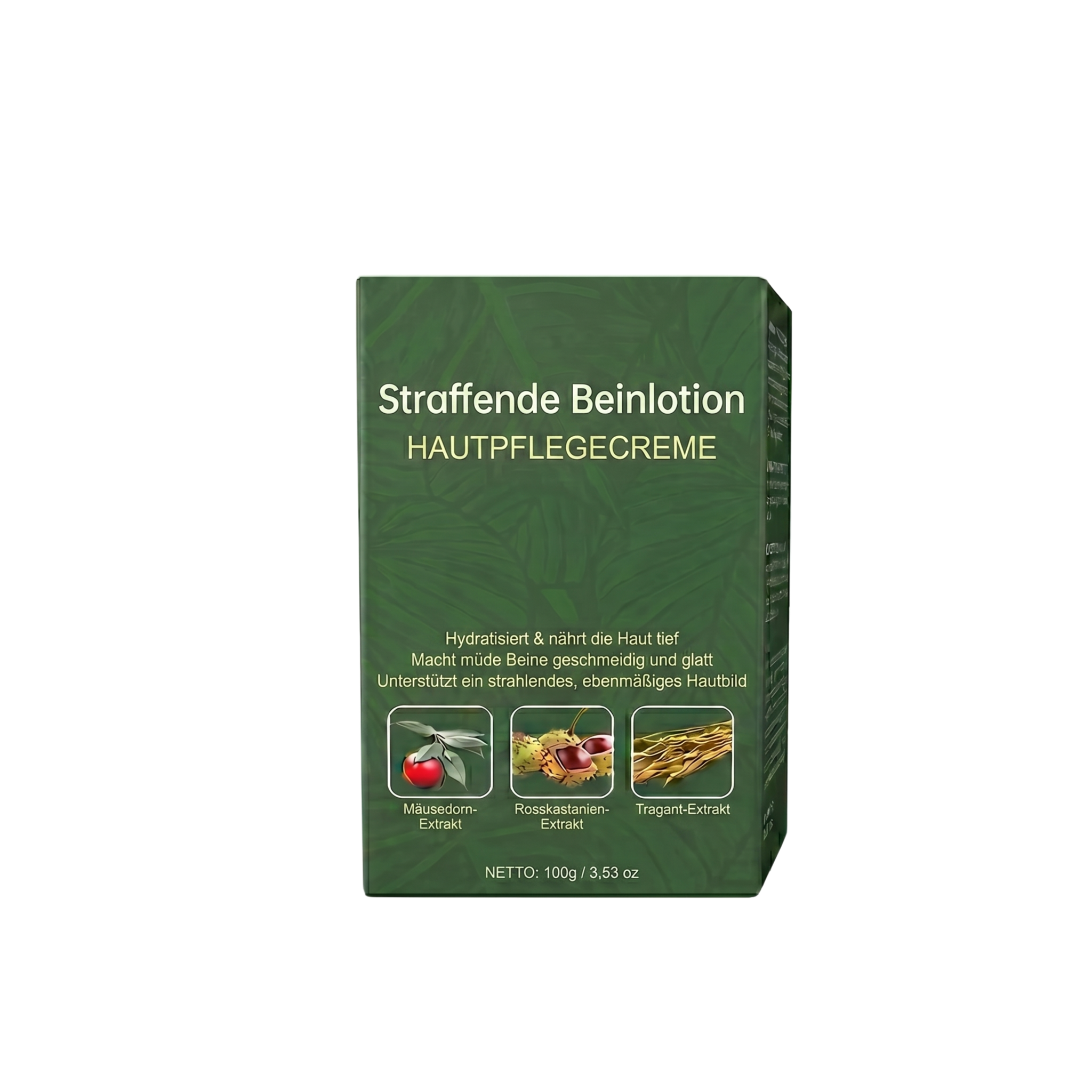 Straffende Beinlotion Verpackung mit Hautpflegeformulierungen für glatte, straffe Haut.