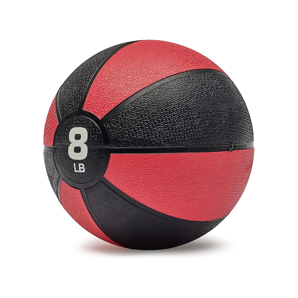 Medivita CoreBall in rot-schwarz, ideal für Kraft- und Gleichgewichtsübungen sowie Home-Workouts.