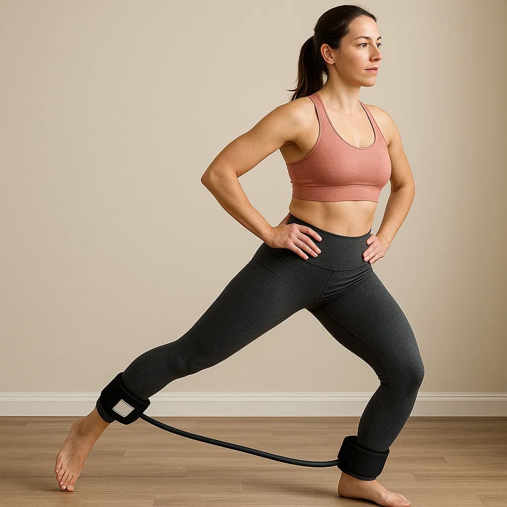 Medivita FlexKern - Frau trainiert mit einem innovativen Fitness-Tool zur Stärkung der Tiefenmuskulatur.
