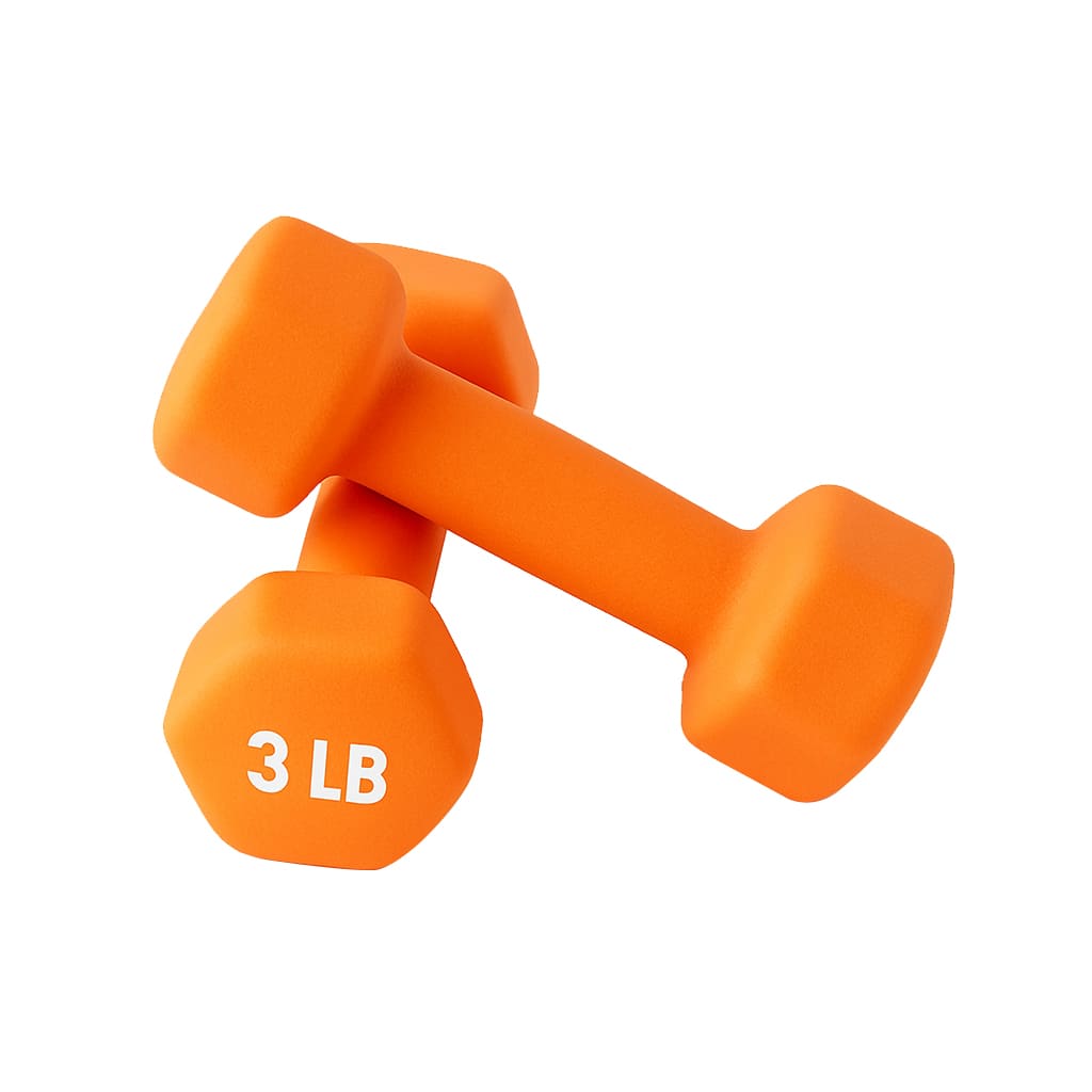 Medivita StabiFit Duo orange Neopren-Hanteln mit 3 LB Gewicht für sicheres Krafttraining