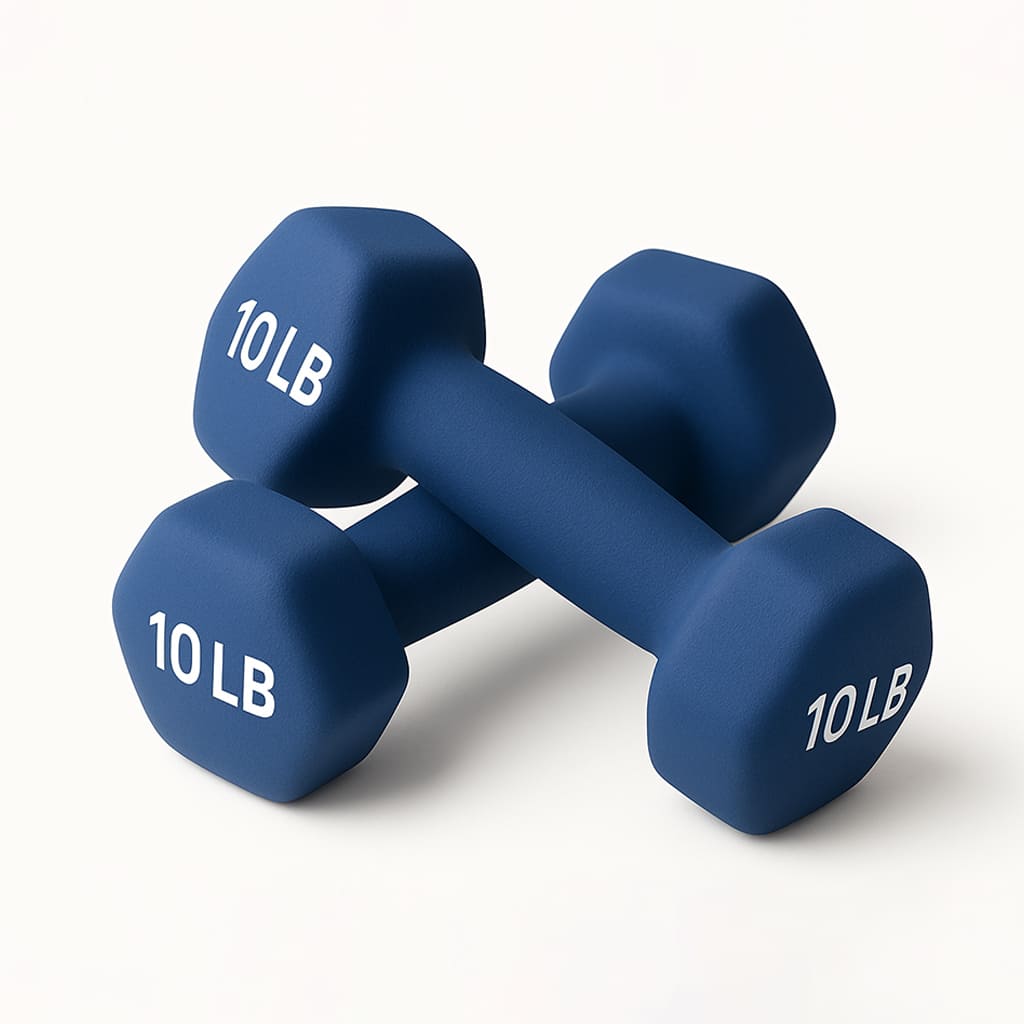 Medivita GripHanteln Neopren in blau mit 10LB Beschriftung, ideal für Fitness und Krafttraining.
