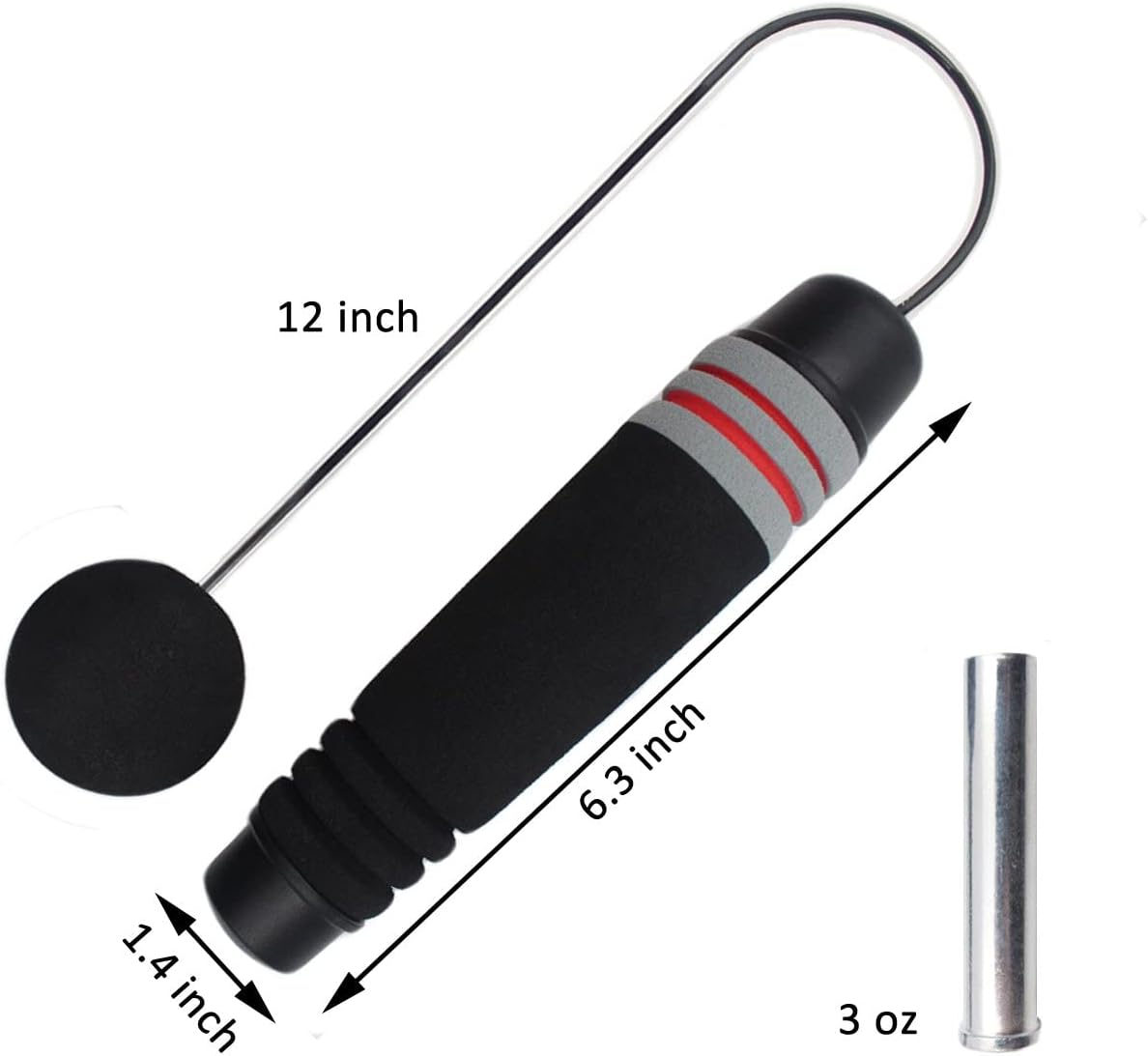 Medivita Gewichtssprungseil Ohne Seil - kabelloses Springseil mit gewichteten Griffen, 12 inch lang.