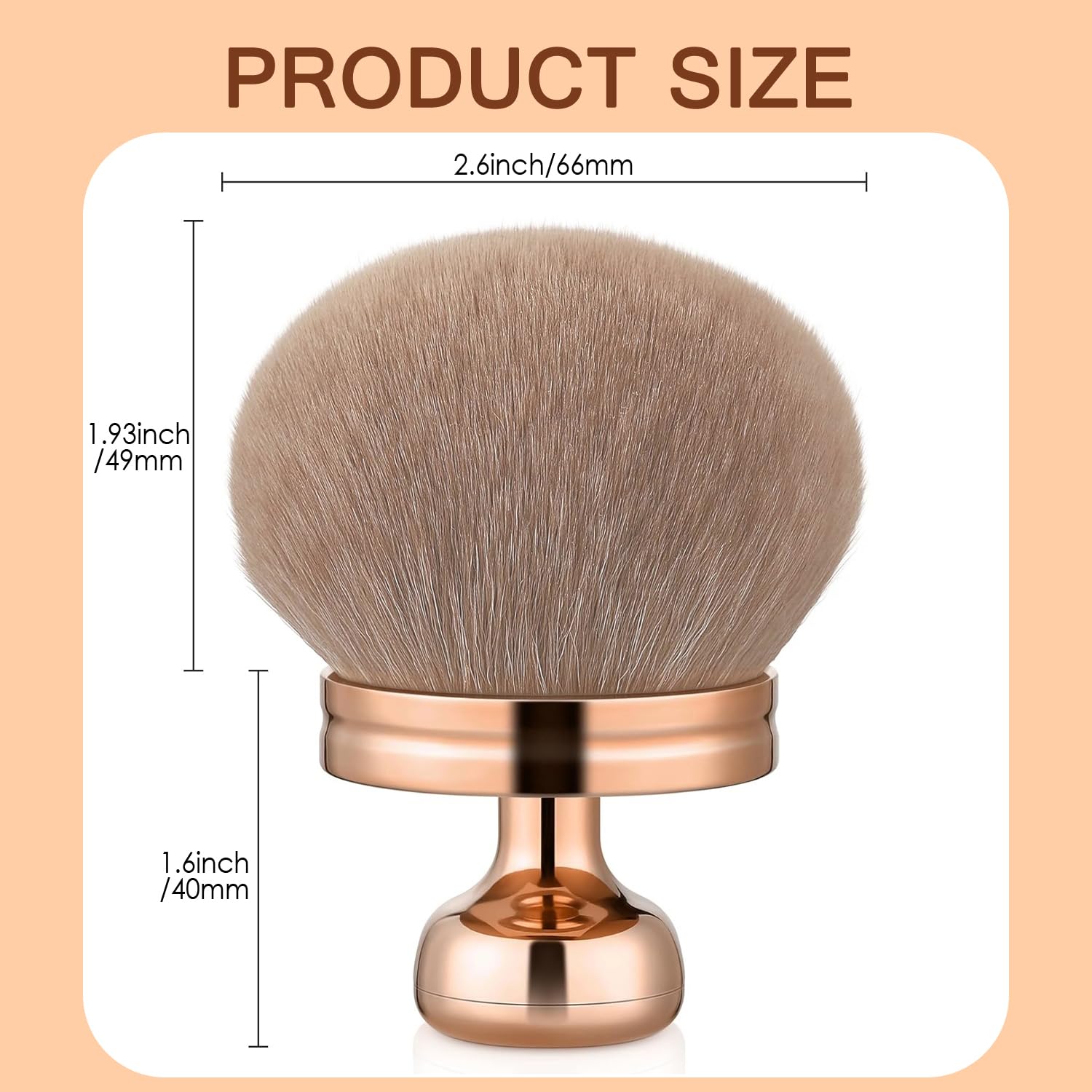 Medivita Make-up Pinsel – Kabuki Foundation Brush in Größe mit Abmessungen 2,6 Zoll Durchmesser und 1,6 Zoll Höhe.