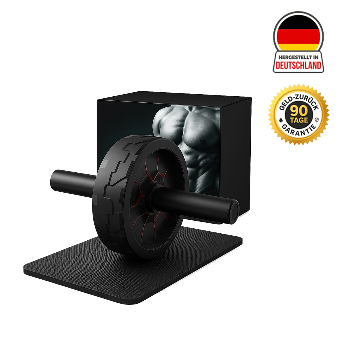 Medivita KraftRolle mit rutschfestem Griff und stabilem Doppelrad-Design für effektives Workout.