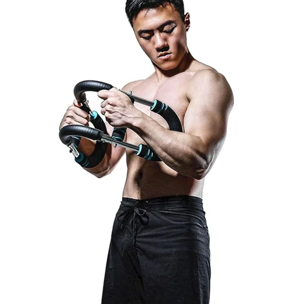 Medivita KraftTwist in use by a man training his upper body strength with adjustable resistance.