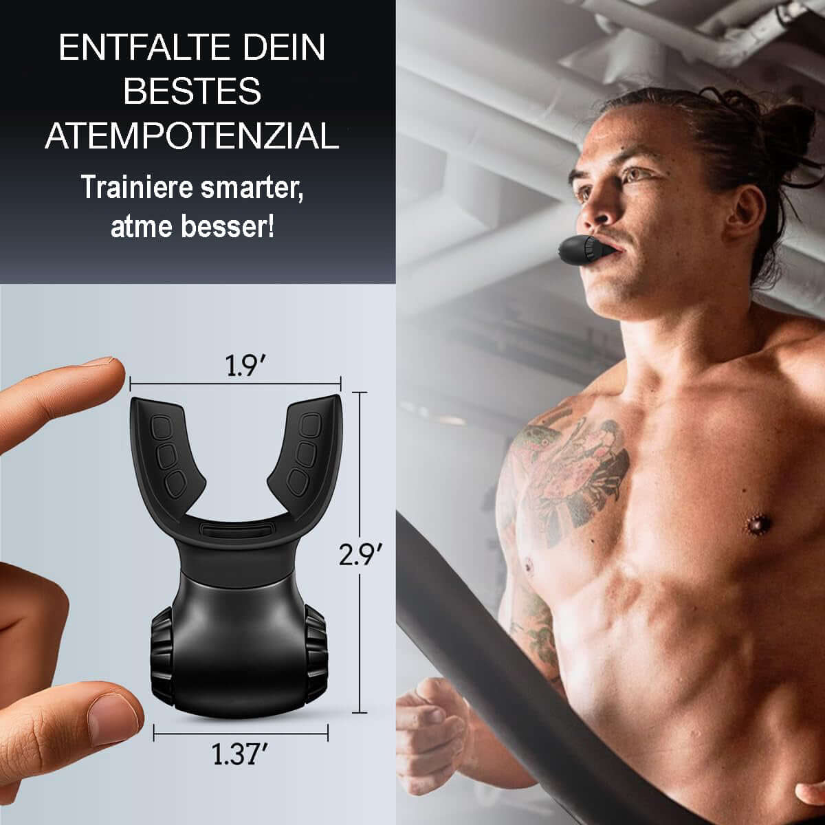 Medivita Lungenkraft Atemtrainer mit Fokus auf Atemtraining und Leistungssteigerung für Sportler.
