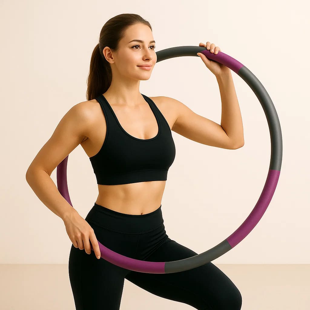 Frau mit Medivita SchlankReif für effektives Hüfttraining und eine definierte Taille.