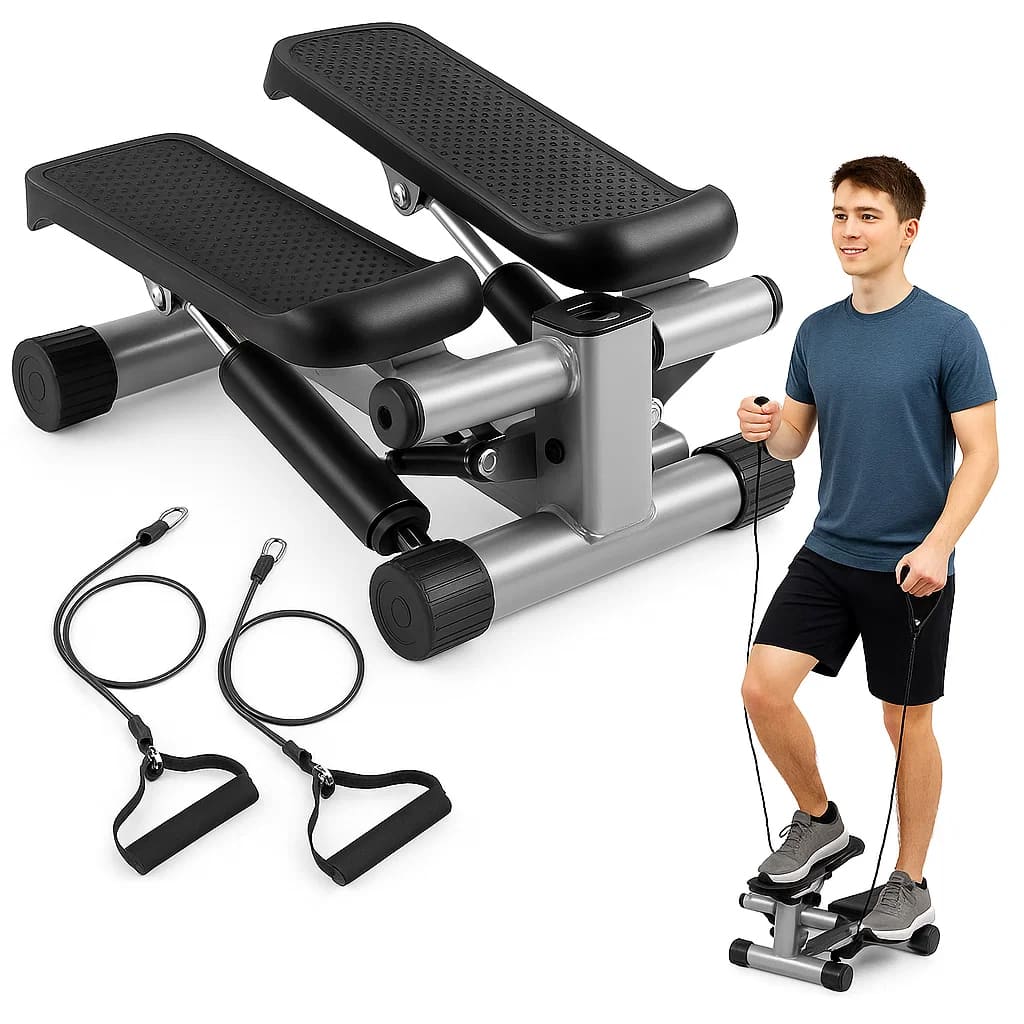 Medivita AktivSchritt kompakter Heimtrainer mit Widerstandsbändern für effektives Ganzkörpertraining zu Hause.
