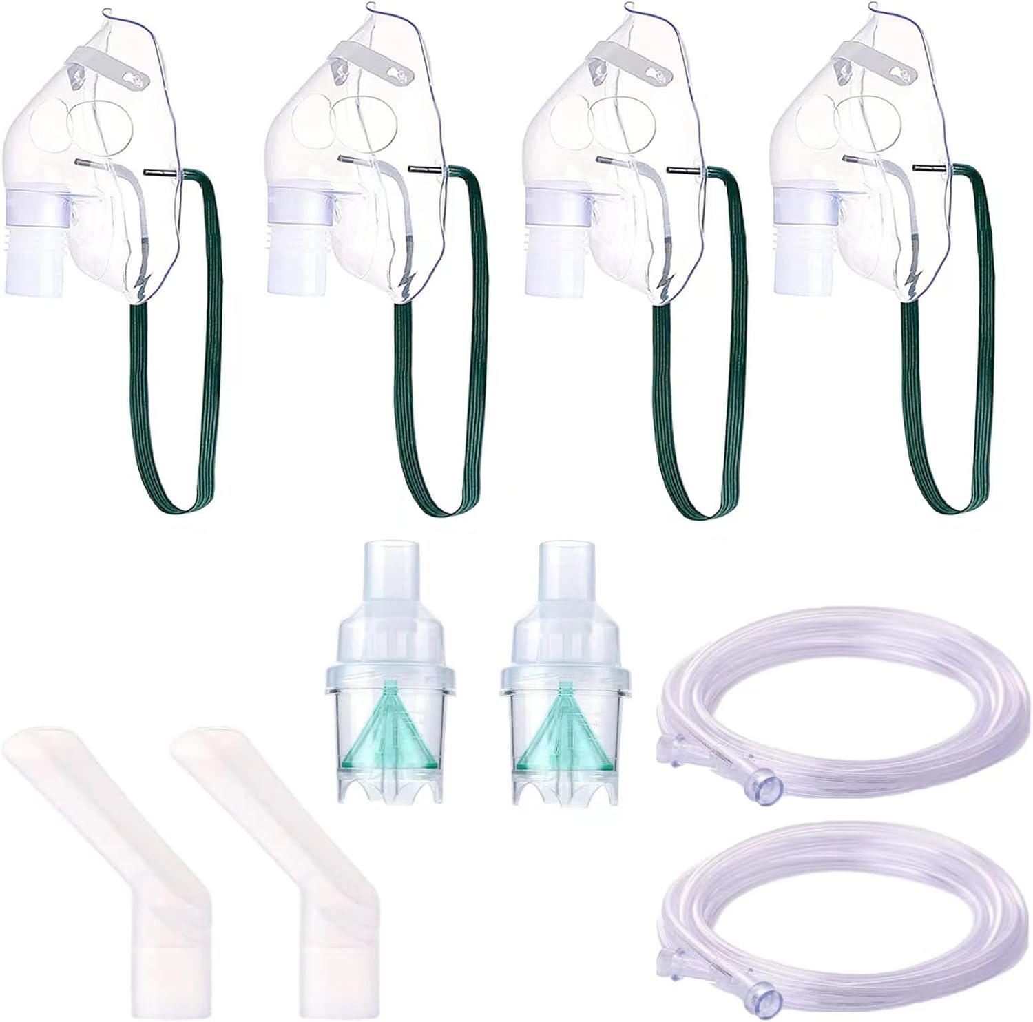 Medivita InhaloKit – 2er-Set Vernebler-Zubehör für Erwachsene mit Masken, Verneblerkammern und Schläuchen.