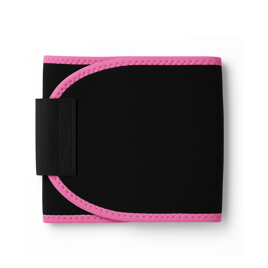 Medivita SchweißForm Taillengurt in Schwarz mit pinken Akzenten für intensives Workout.